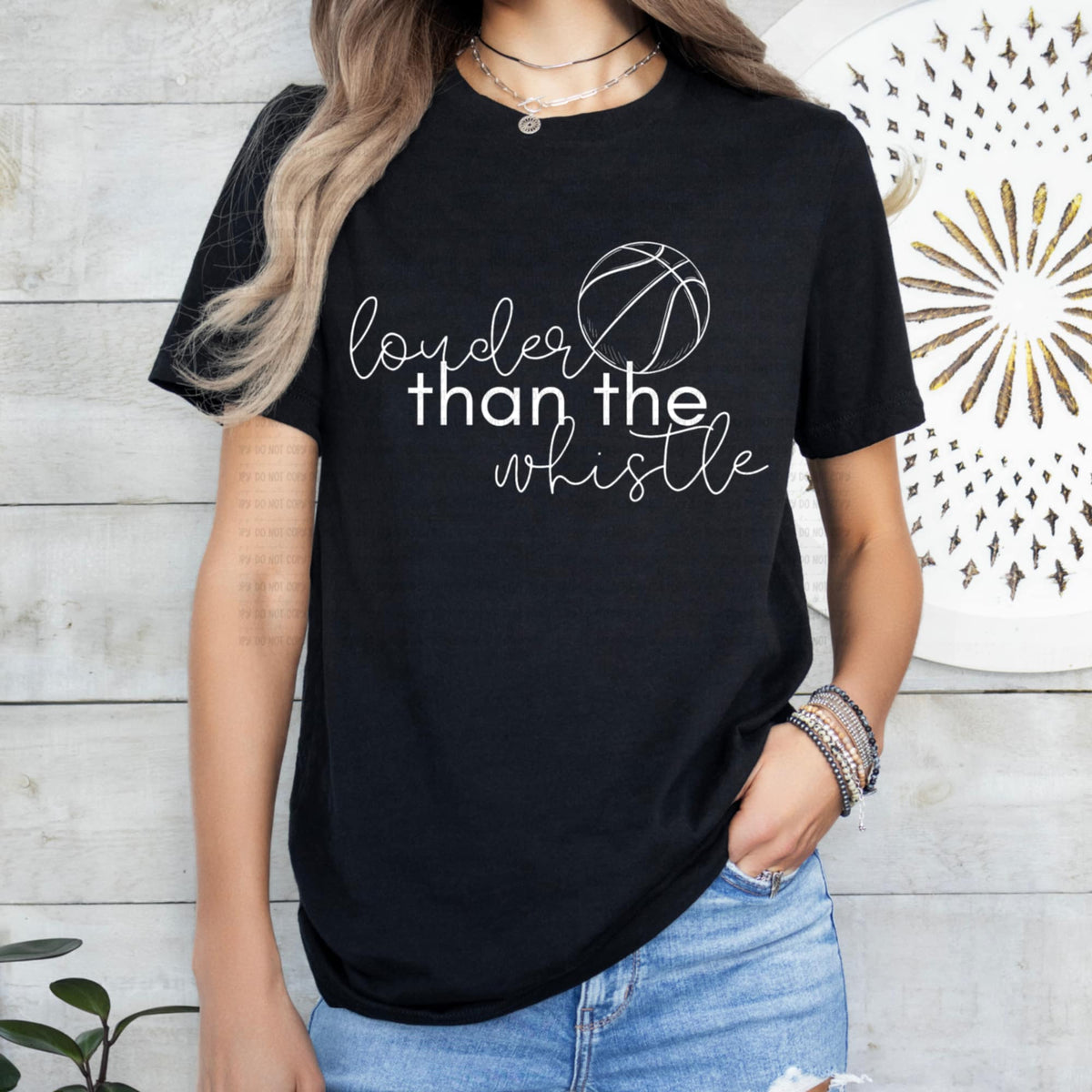 Louder than the whistle WHITE BASKETBALL REVEL DTF transfer