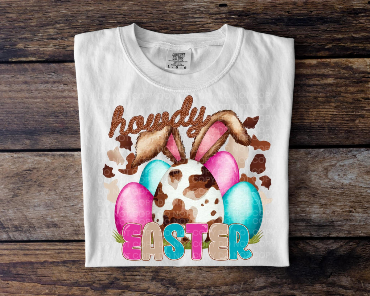 Howdy easter colorful western eggs (SCG) 92231 DTF transfer