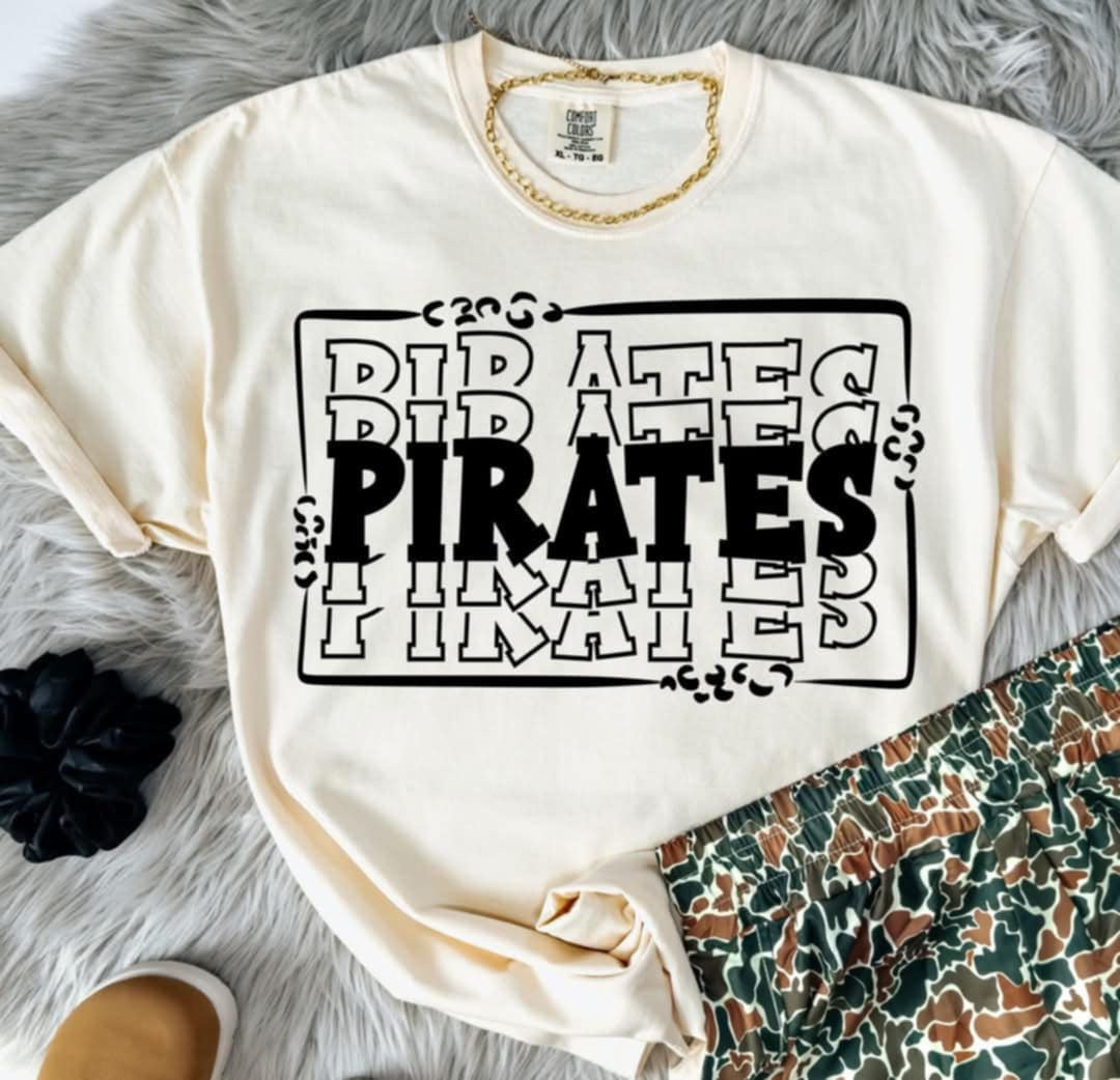 Pirates stacked with frame (S&G) 98104 DTF transfer