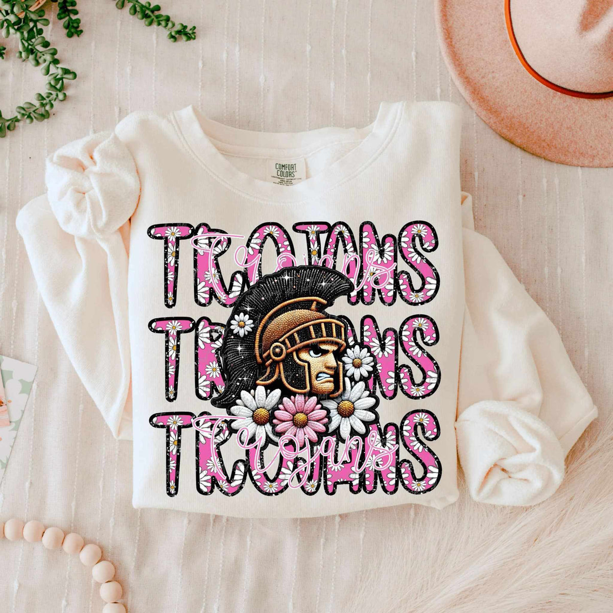 Trojans floral stacked 80656 DTF transfer