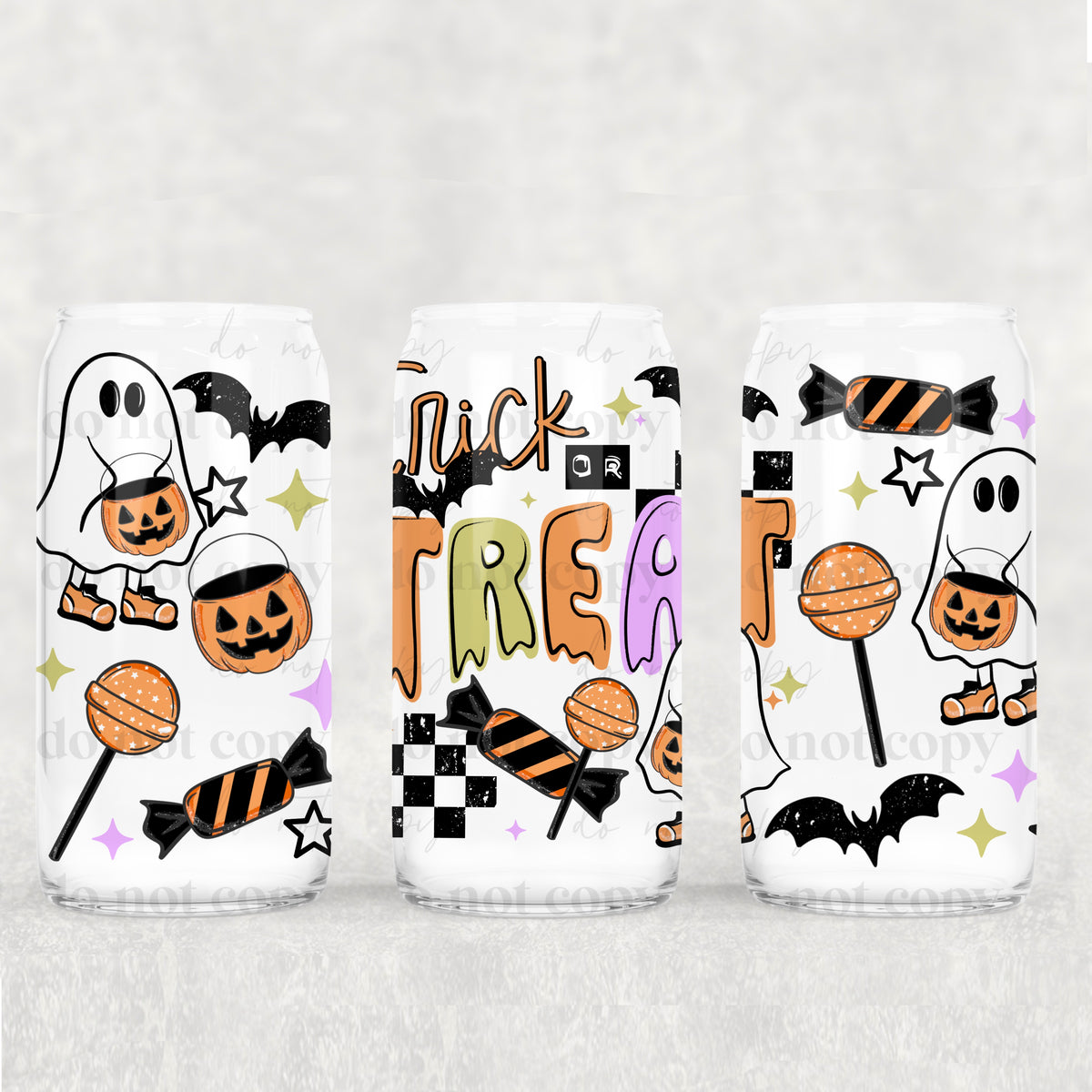 Trick or treat drip font (CSC) UV DTF WRAP