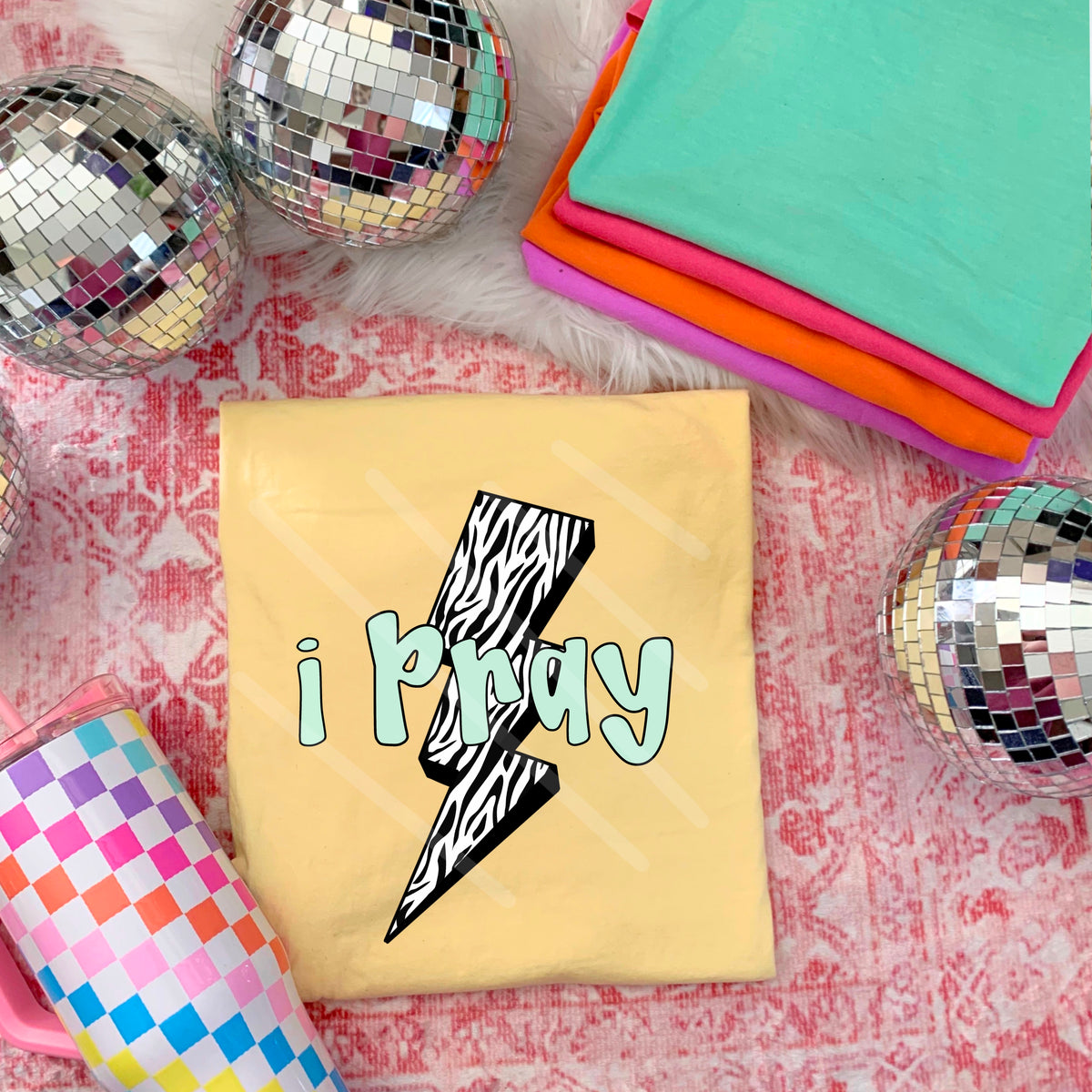 I pray zebra lightning bolt 110672 DTF transfer