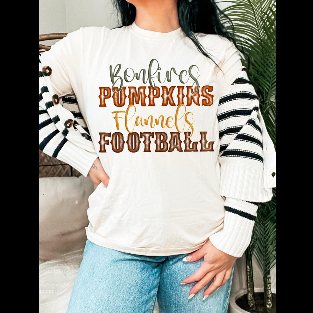 Bonfires pumpkins flannels footballs 106119 DTF transfer