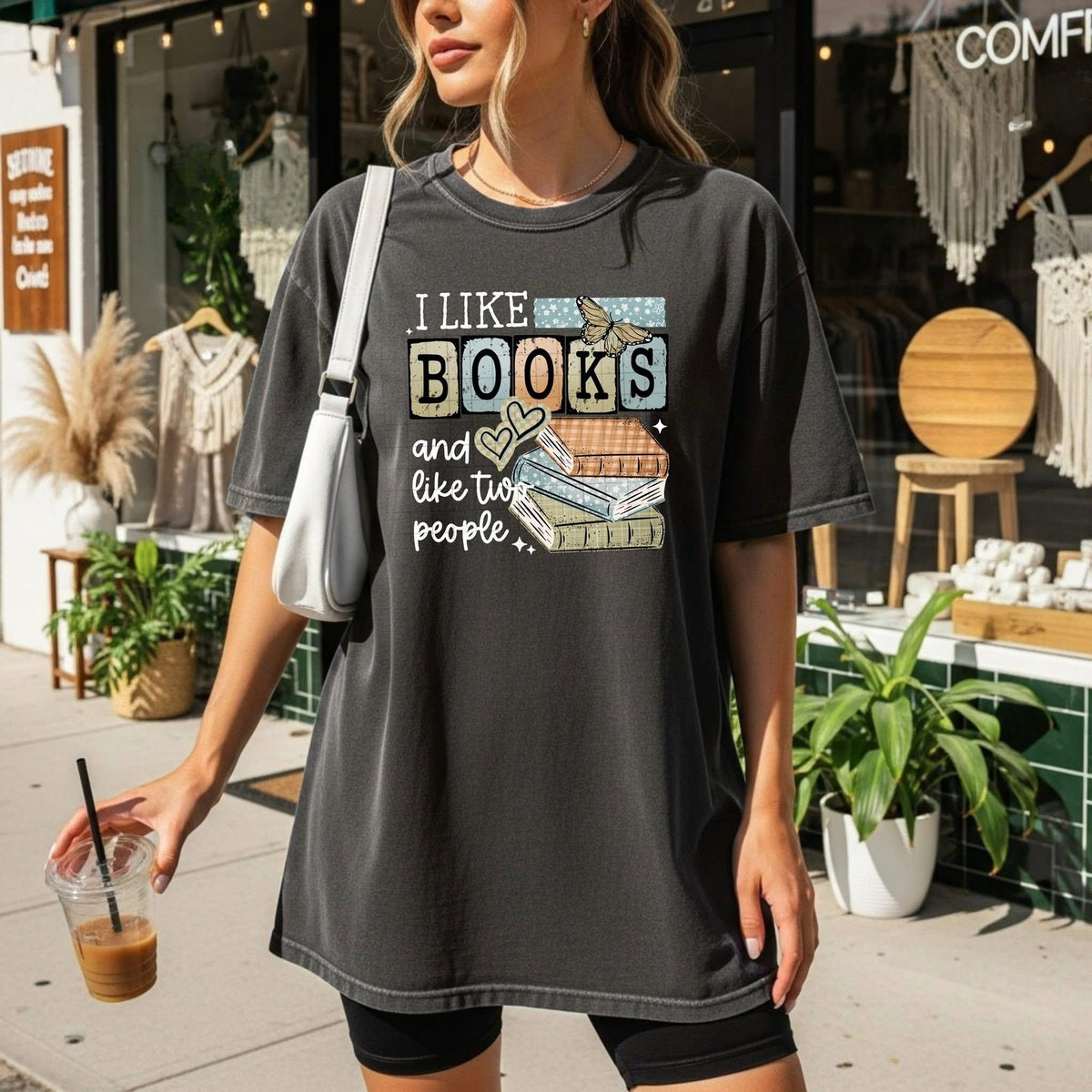 I like books and 2 people (white words) (CSC) DTF Transfer