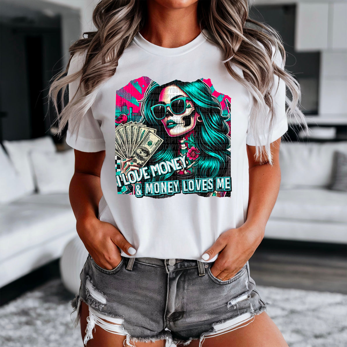 I love money and money loves me 90348 DTF transfer