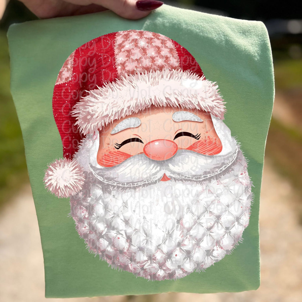 Santa with white pink hat lighter skin tone (Virgo) DTF Transfer