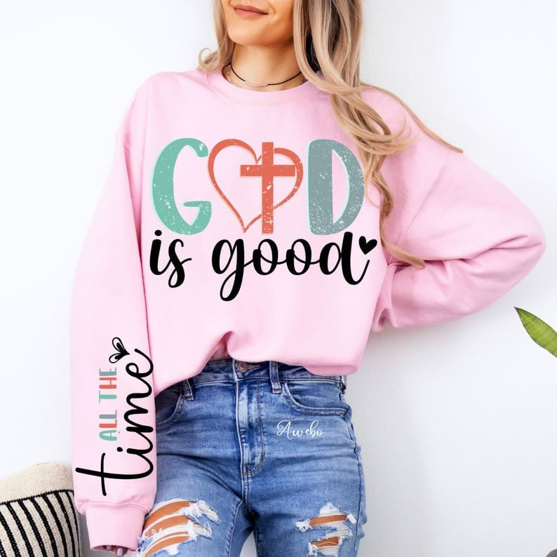 God is good black font FRONT 75950 DTF transfer