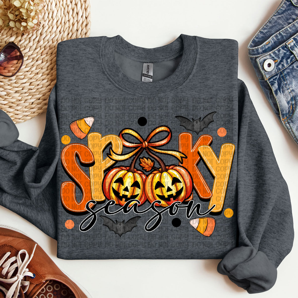 Spooky season orange font pumpkin cherries (VP) DTF Transfer