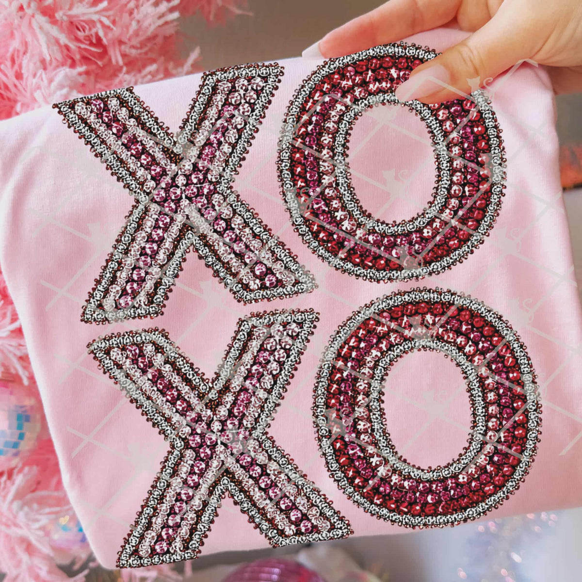 Xoxo faux rhinestones sunday special DTF transfer