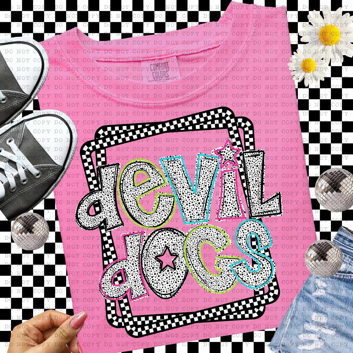 Devil dogs Dalmatian filled mascots (ECHT) 55134 DTF transfer