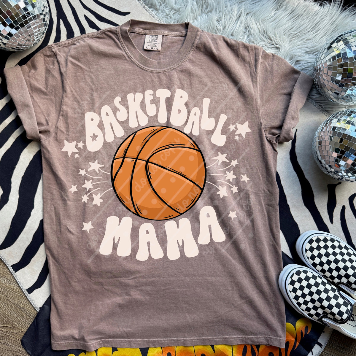 Basketball mama cream words (scarlow) DTF transfer