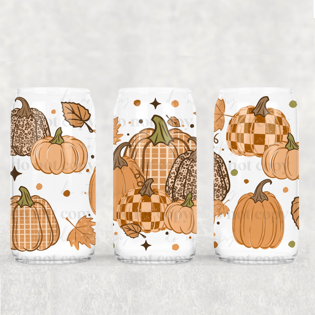 Orange pumpkin collage (CSC) UV DTF WRAP