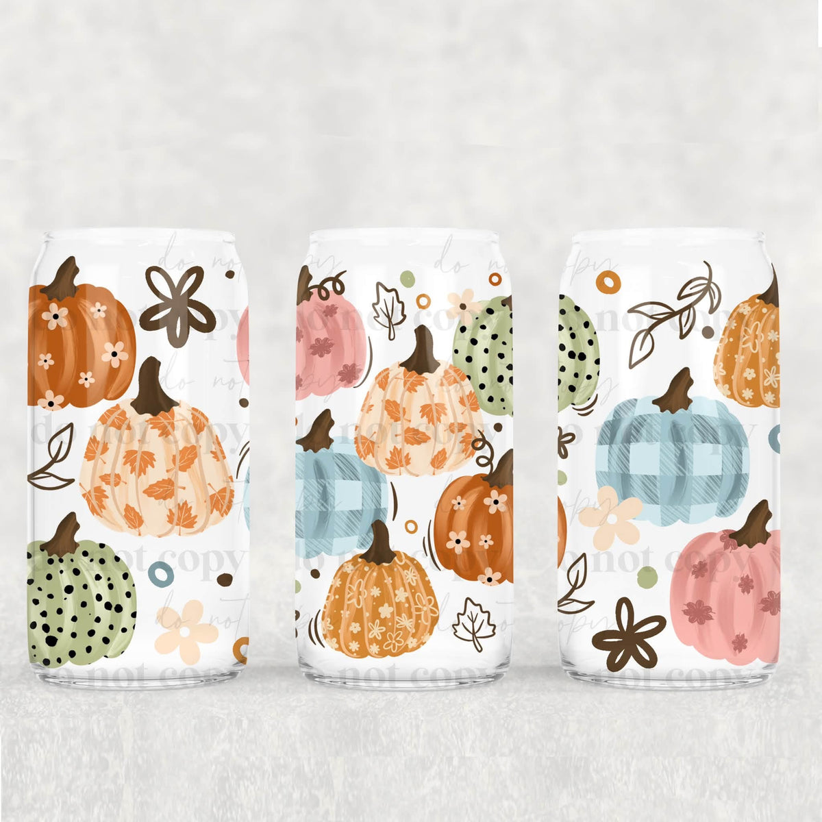 patterned pumpkins (CSC) UV DTF WRAP
