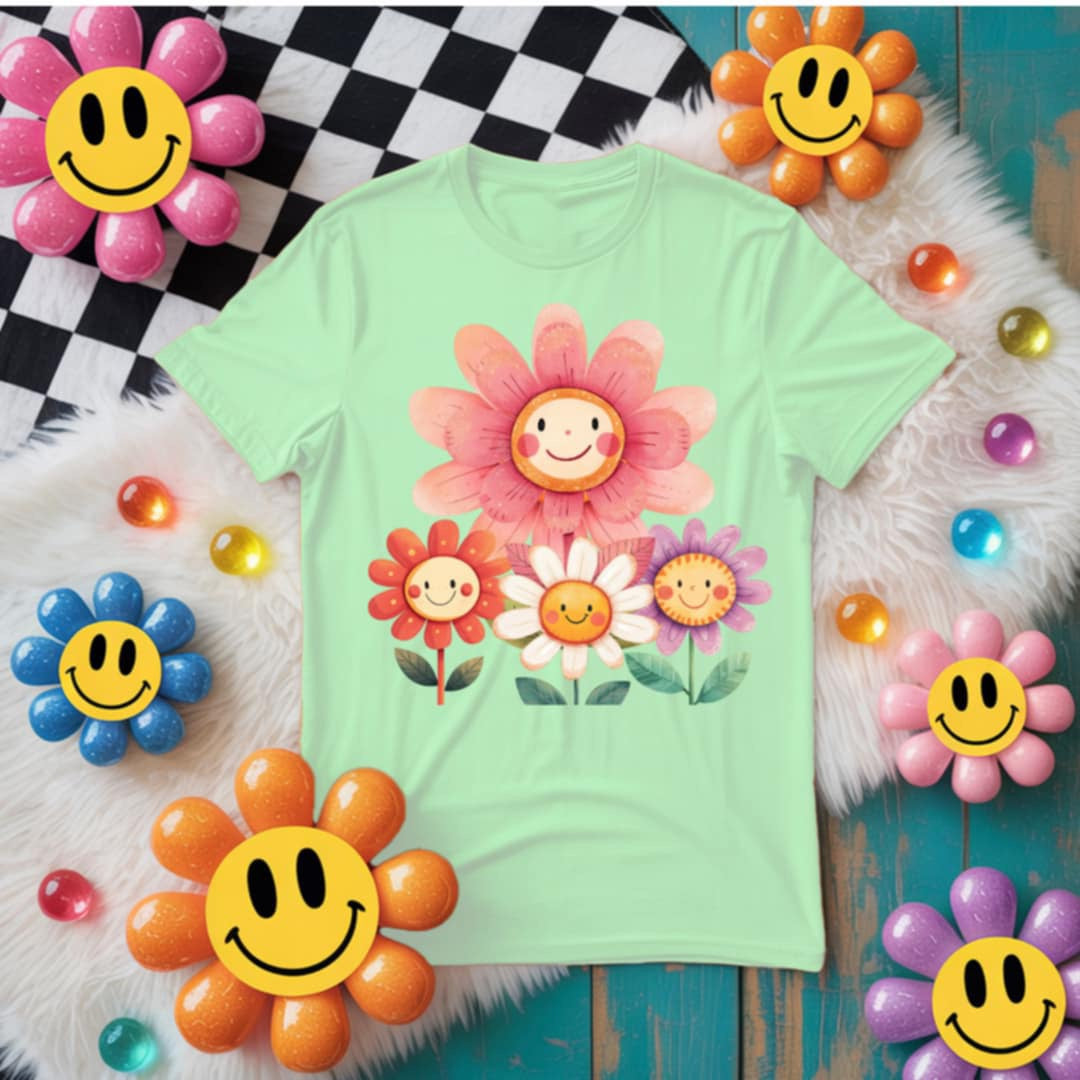 Smiley flowers 106152 DTF transfer