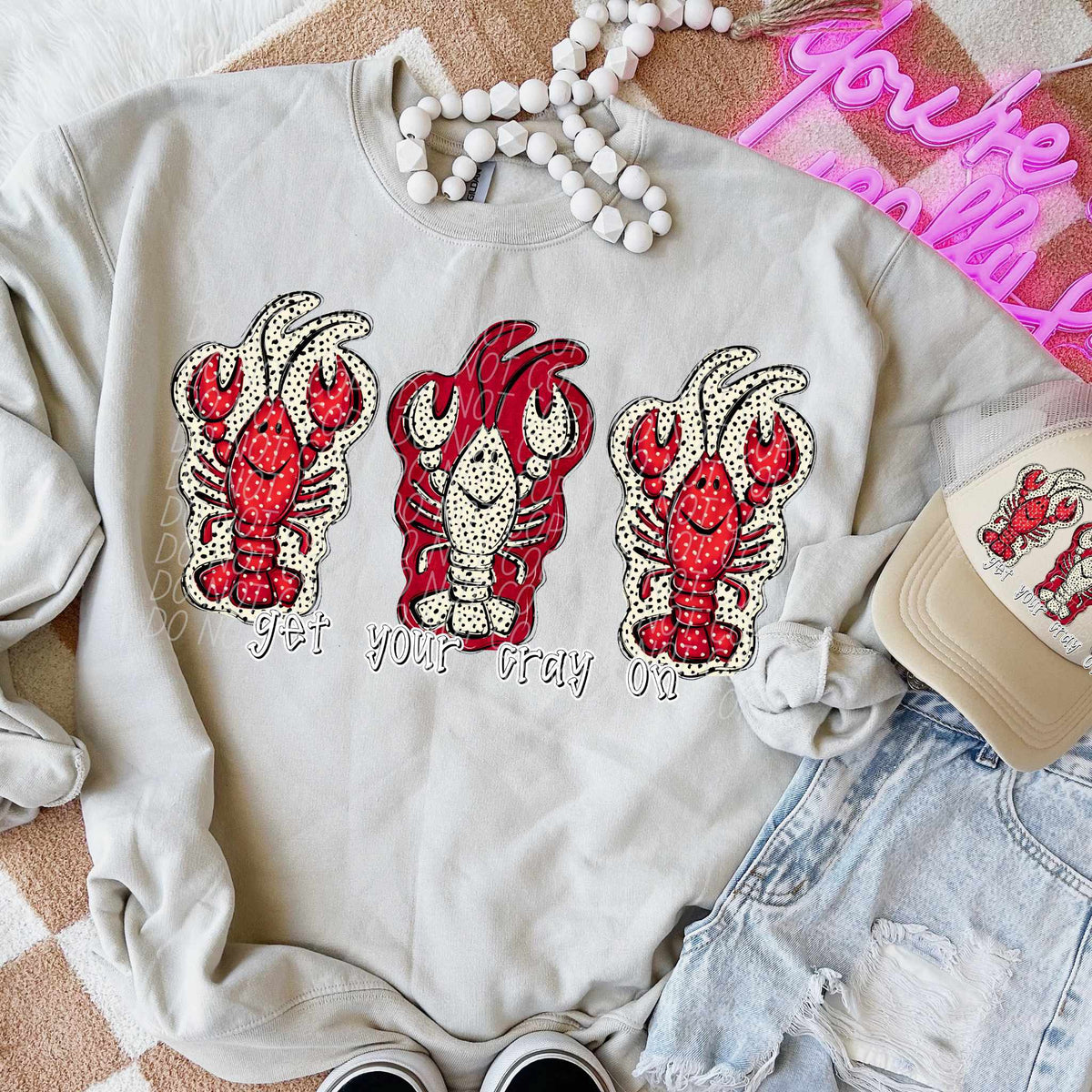 Get your cray on WHITE font (CITY) 80751 DTF transfer