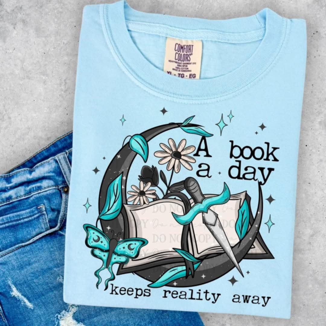 A book a day keeps reality away (ABD) 95973 DTF transfer