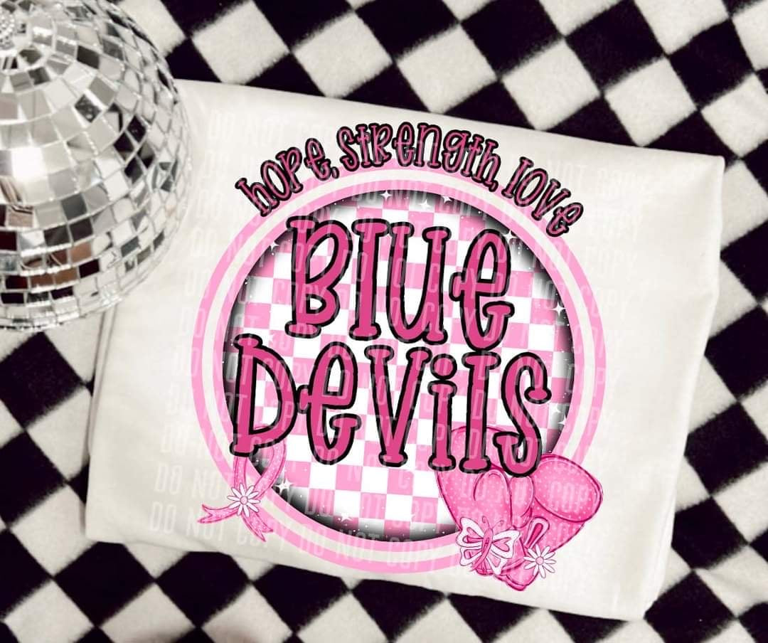 Hope, strength, love blue devils (CC) 44762 DTF transfer