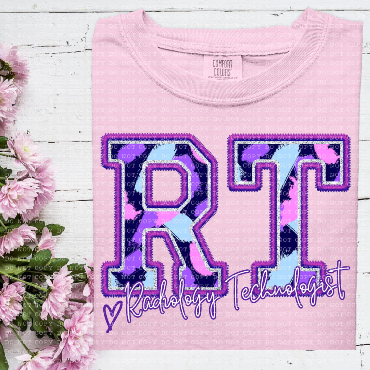 RT radiology technologist purple brushstrokes (ECHT) 93976 DTF transfer