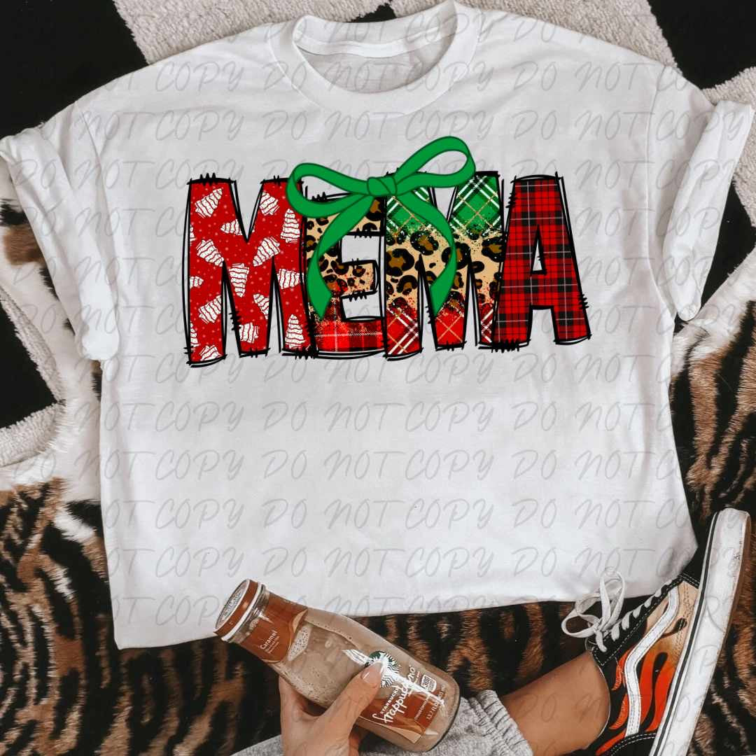 Mema green bow (VINTAGE) 64199 DTF transfer