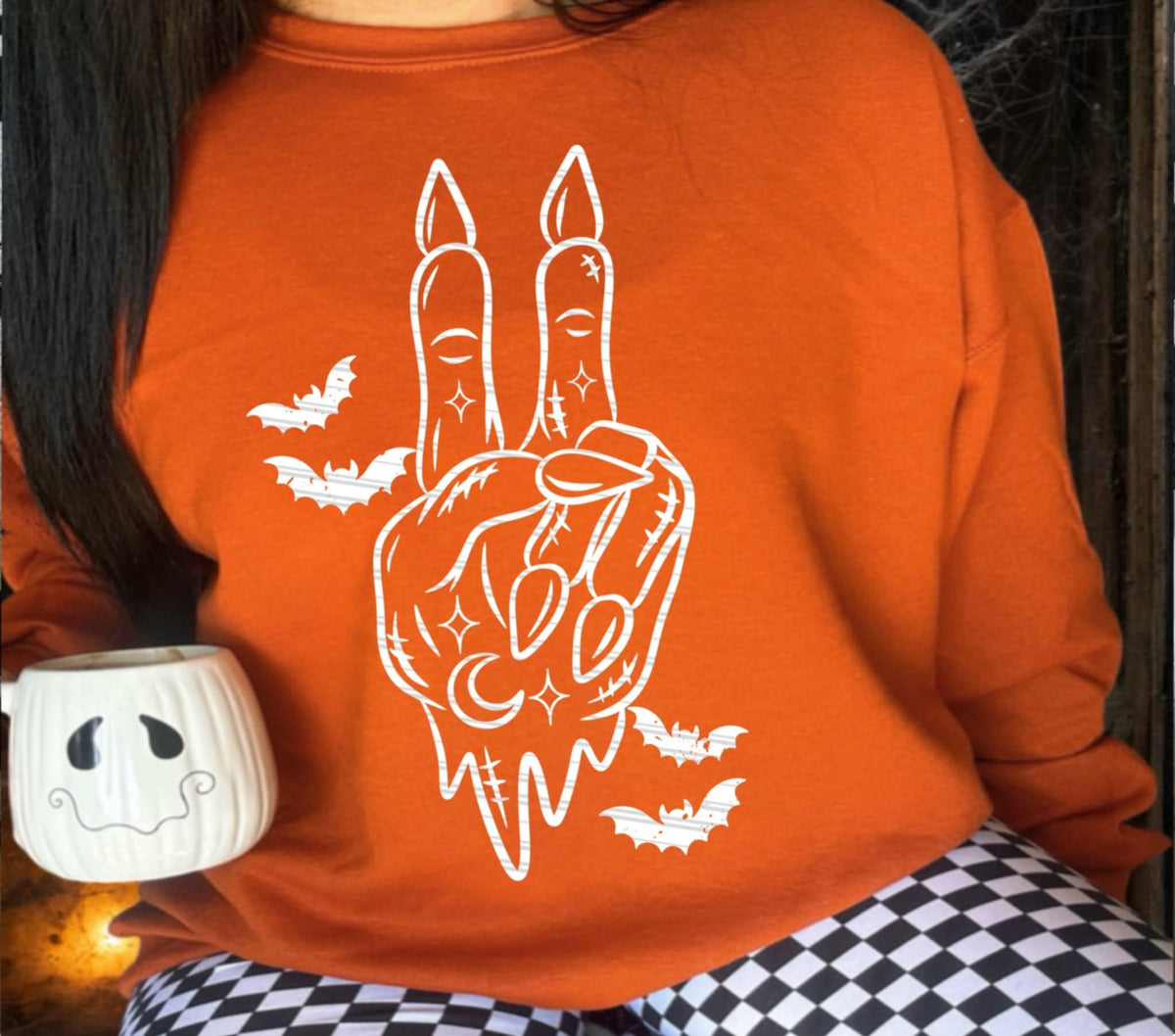 Witch Hand WHITE (Linda) DTF transfer