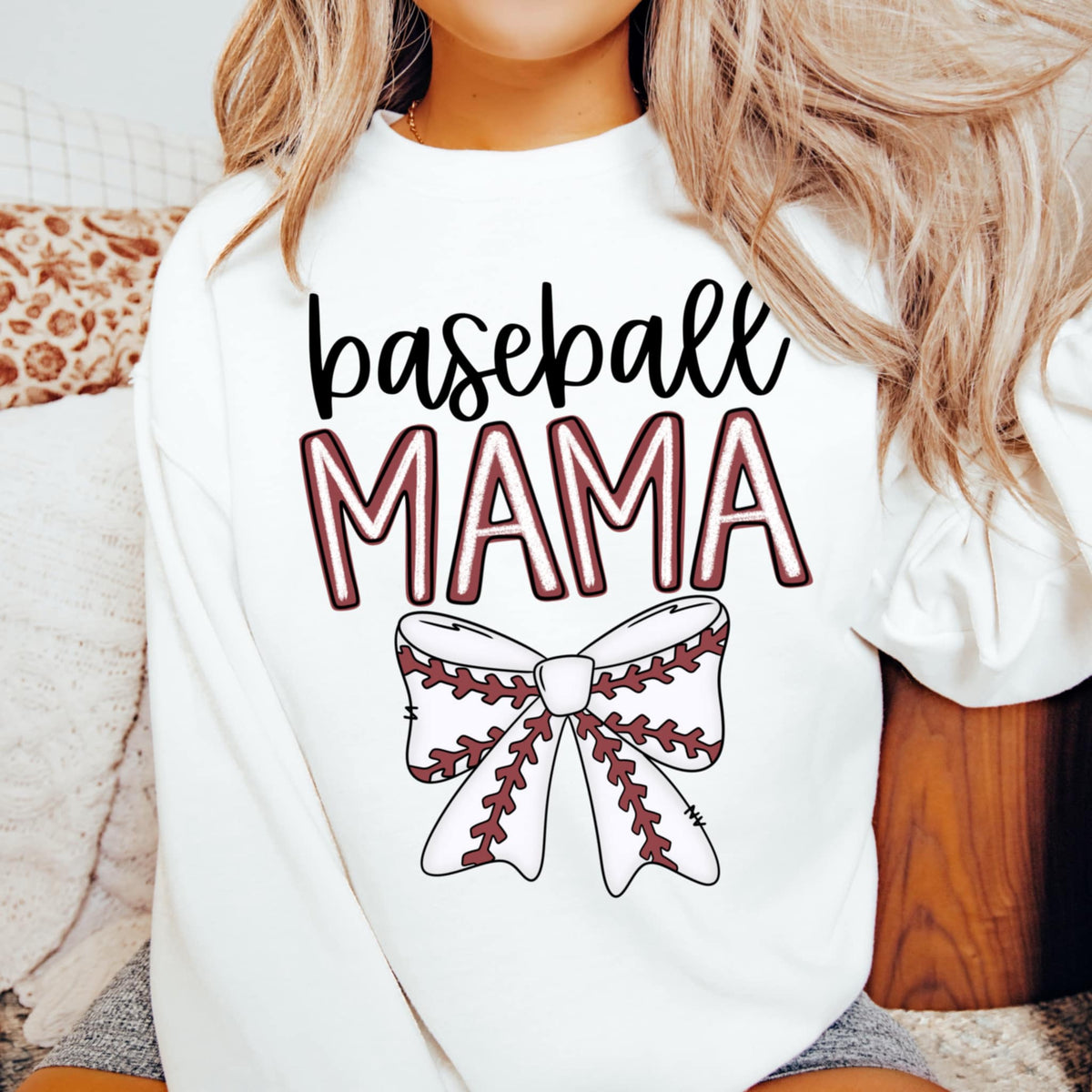 Baseball mama bow (CMD) 92204 DTF transfer