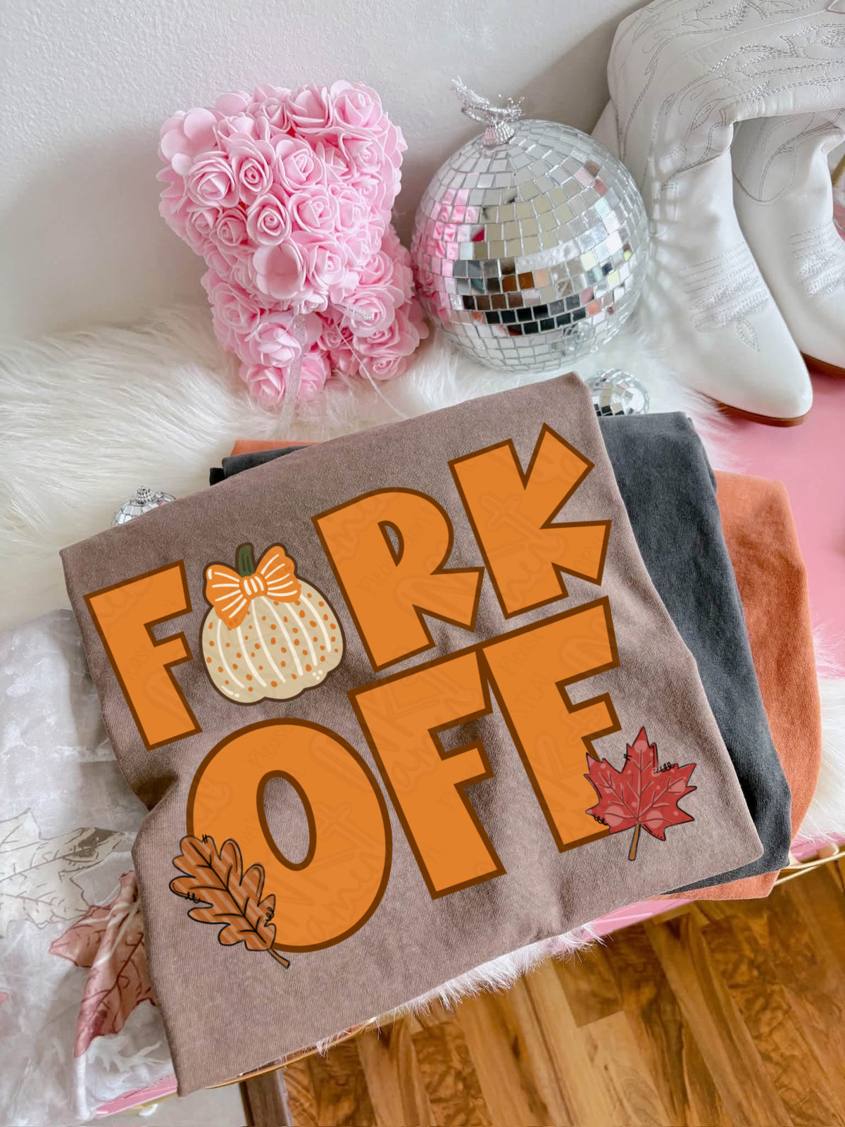 Fork off orange (INK) DTF transfer