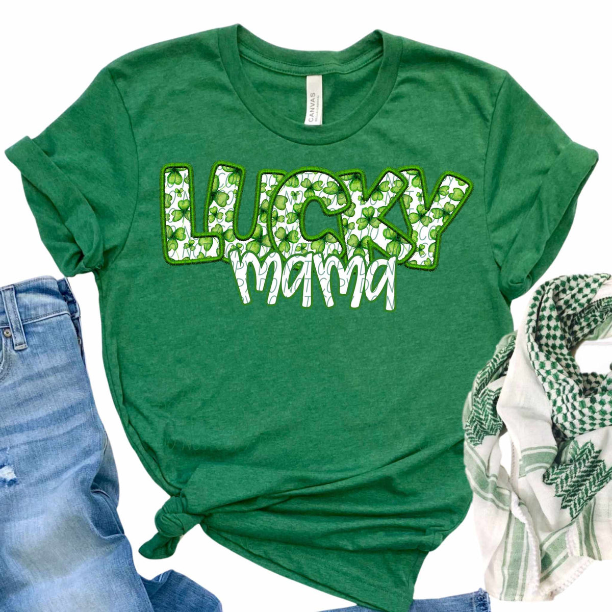 Lucky mama clover embroidery (CITY) 85099 DTF transfer
