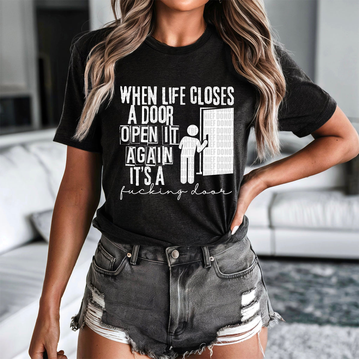 When life closes a door WHITE 90312 DTF transfer