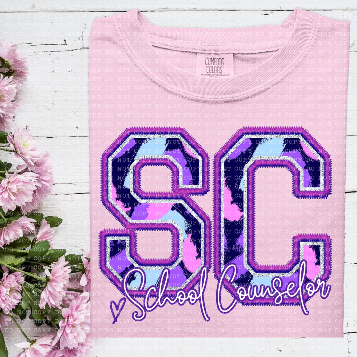SC school counselor purple brushstrokes (ECHT) 93958 DTF transfer
