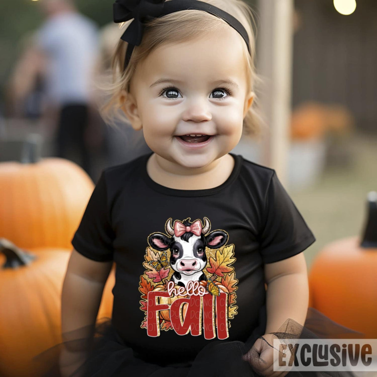 Hello fall cow 106392 DTF transfer