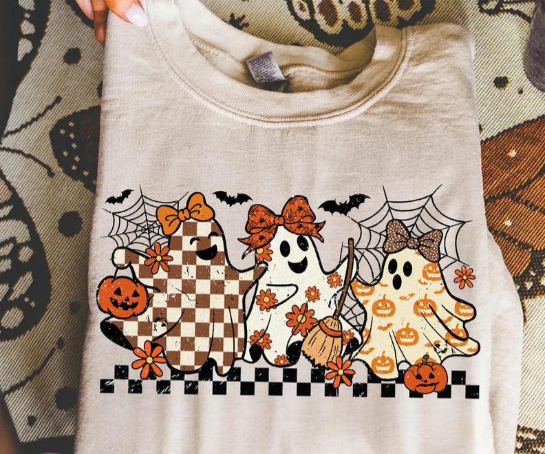 Fall ghosts 109826 DTF transfers