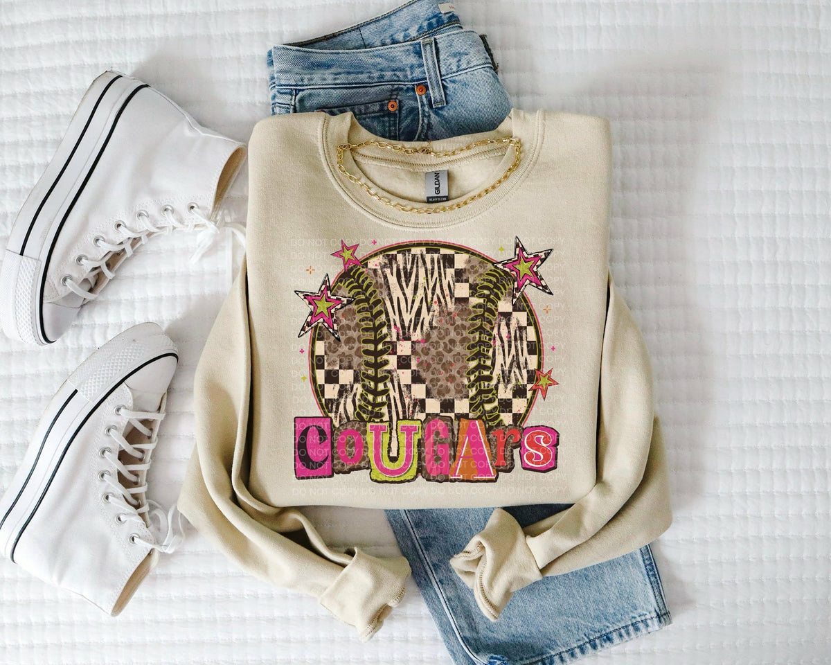 Cougars magazine font and ball (SCG) DTF Transfer