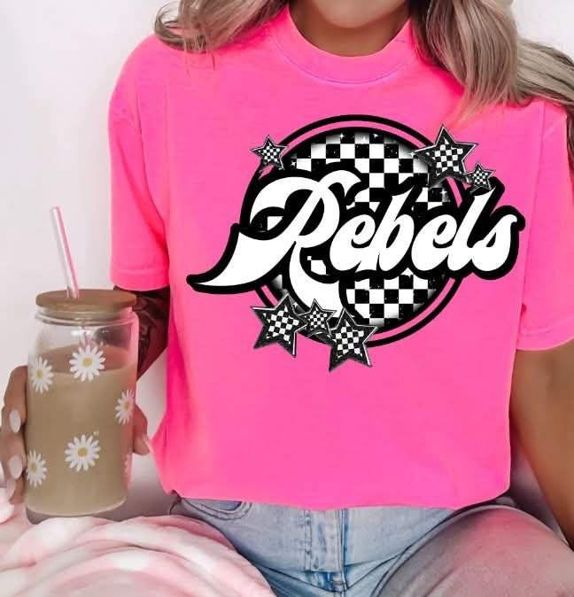 Rebels checkered circle (S&G) 82319 DTF transfer