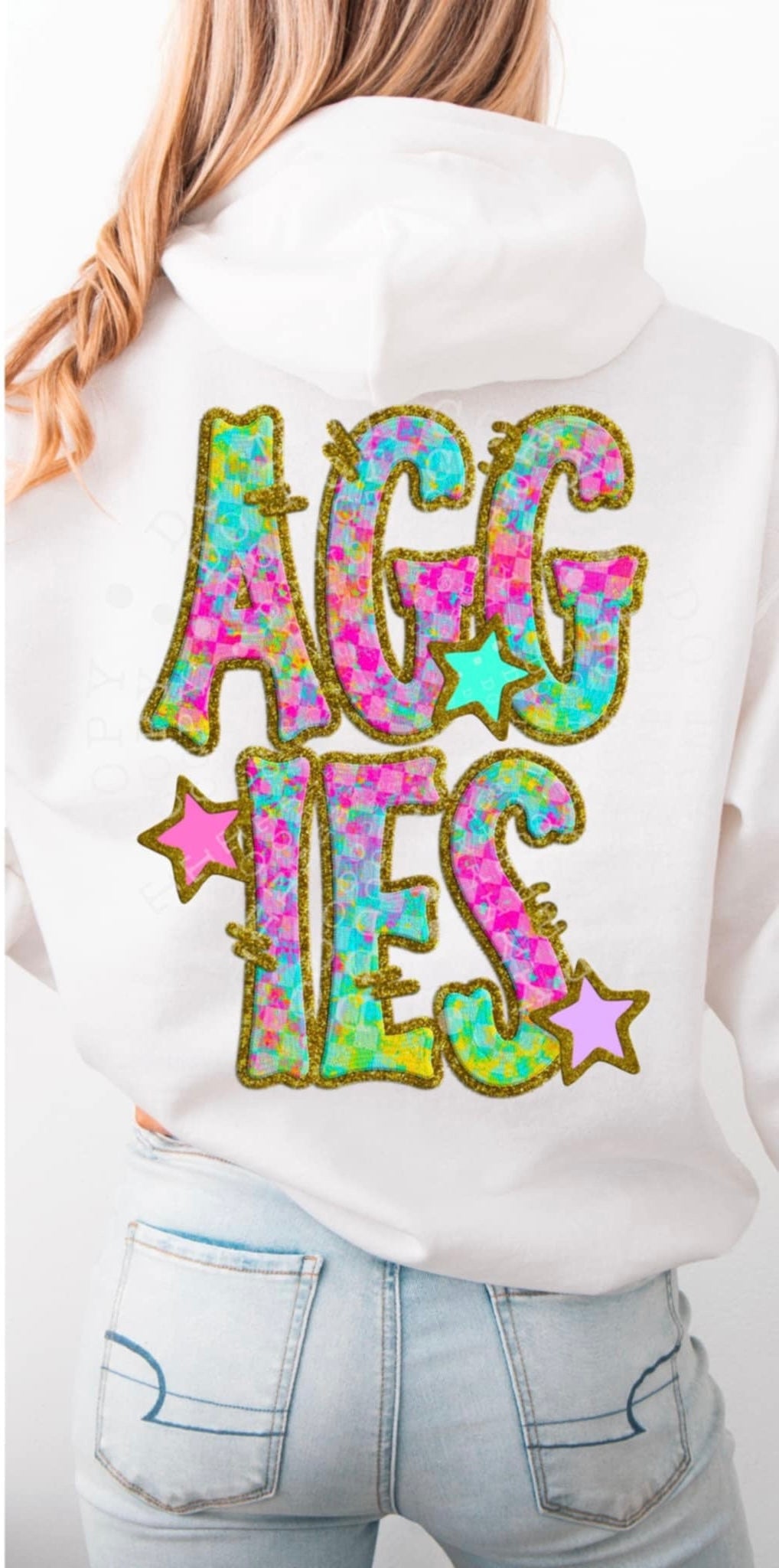 Aggies colorful checkered (C’s) 91501 DTF transfer
