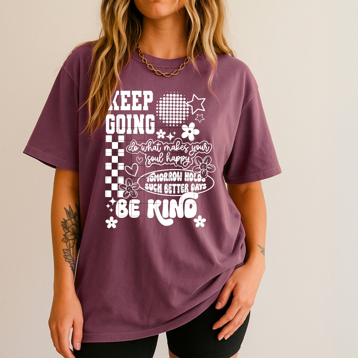 Keep going be kind collage WHITE CSC DTF Transfer