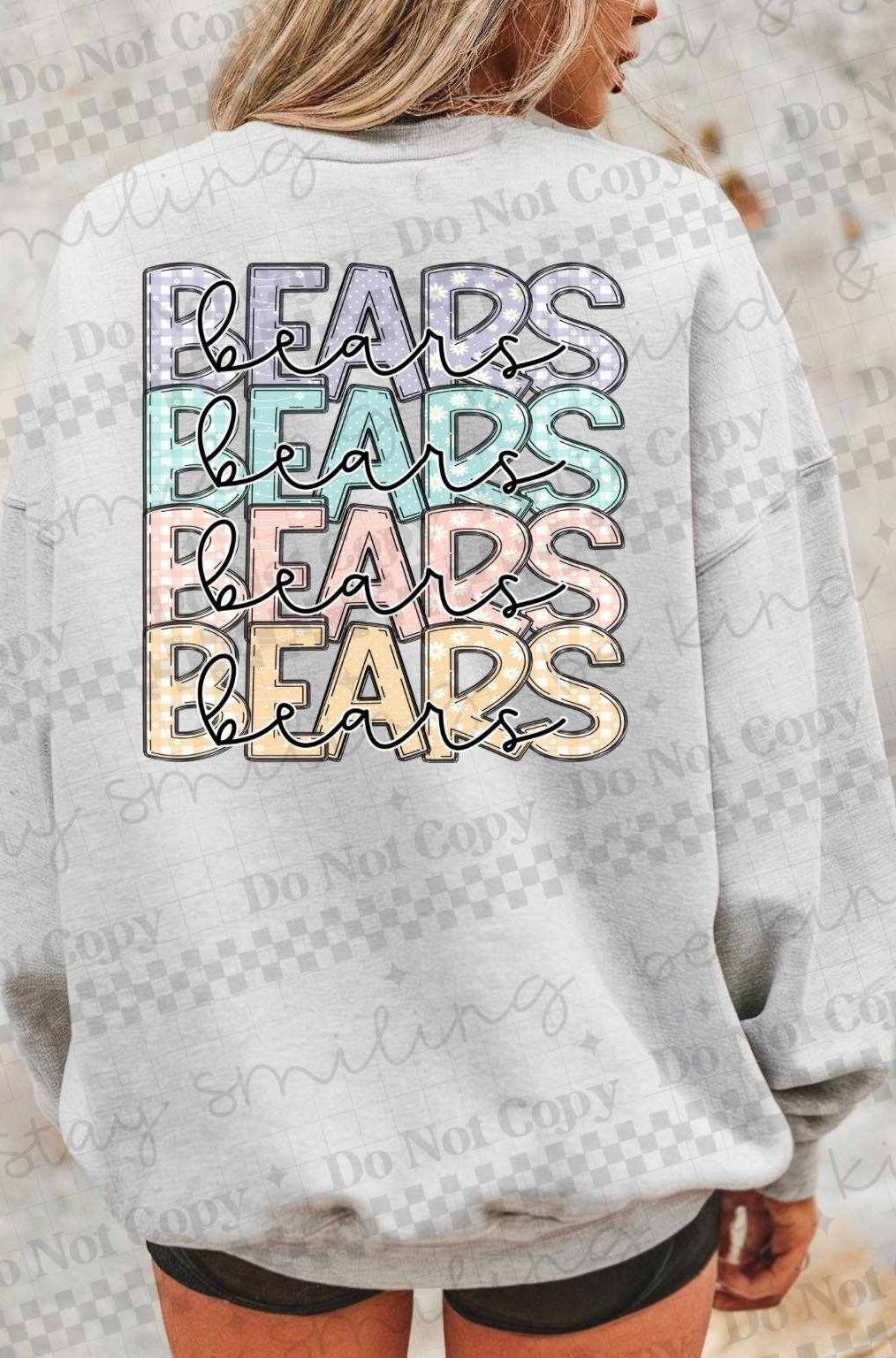 Bears stacked pastel colors (CMLD) 84713 DTF transfer