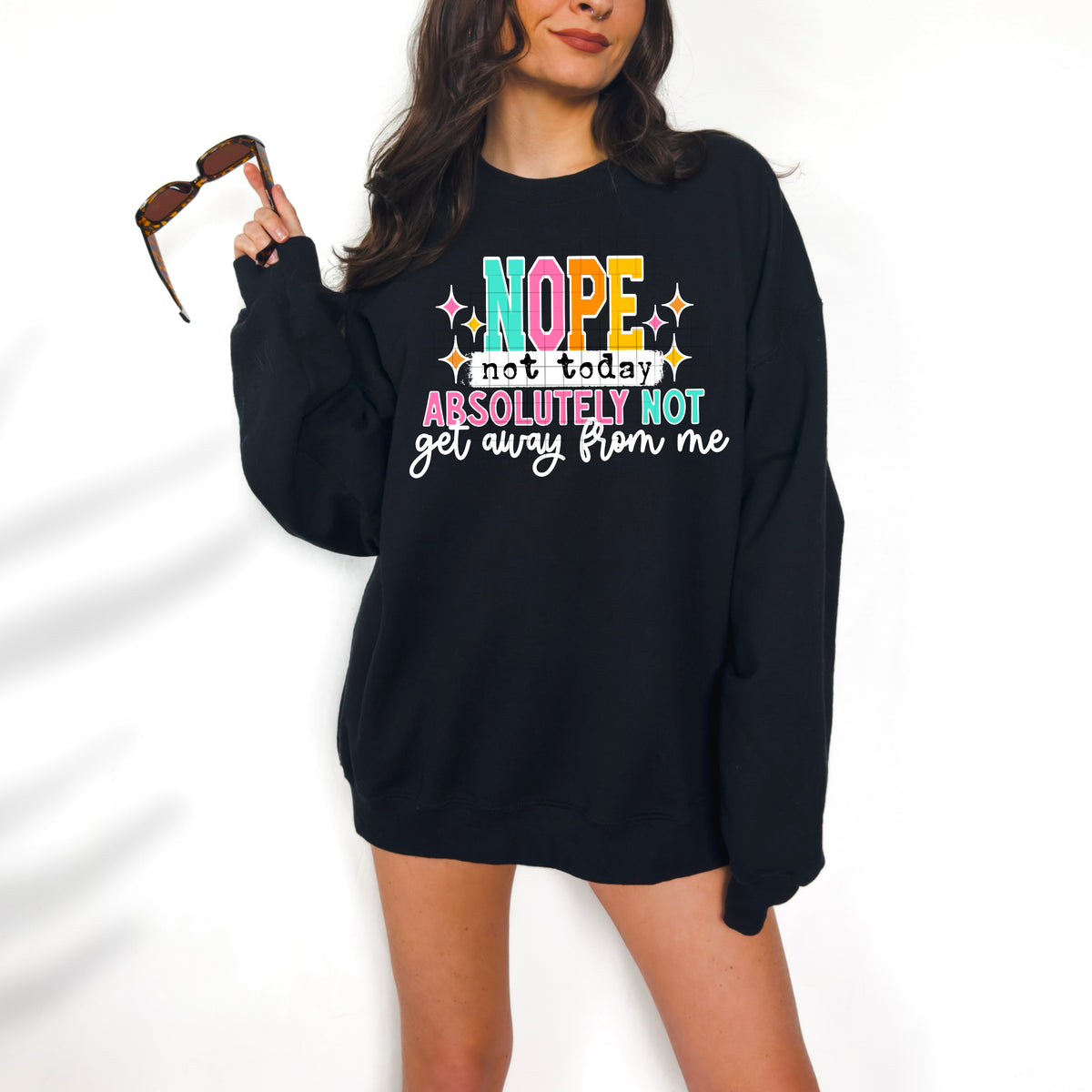 Nope Absolutely Not Rainbow WHITE FONT CSC DTF transfer