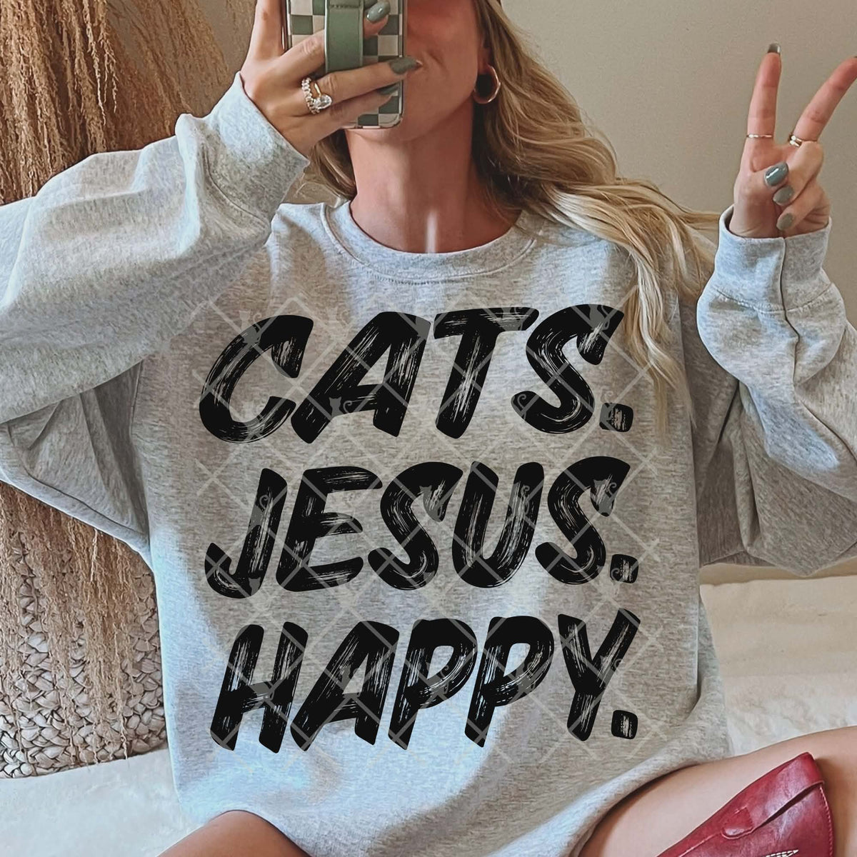 Cats Jesus Happy (TTD) DTF Transfer