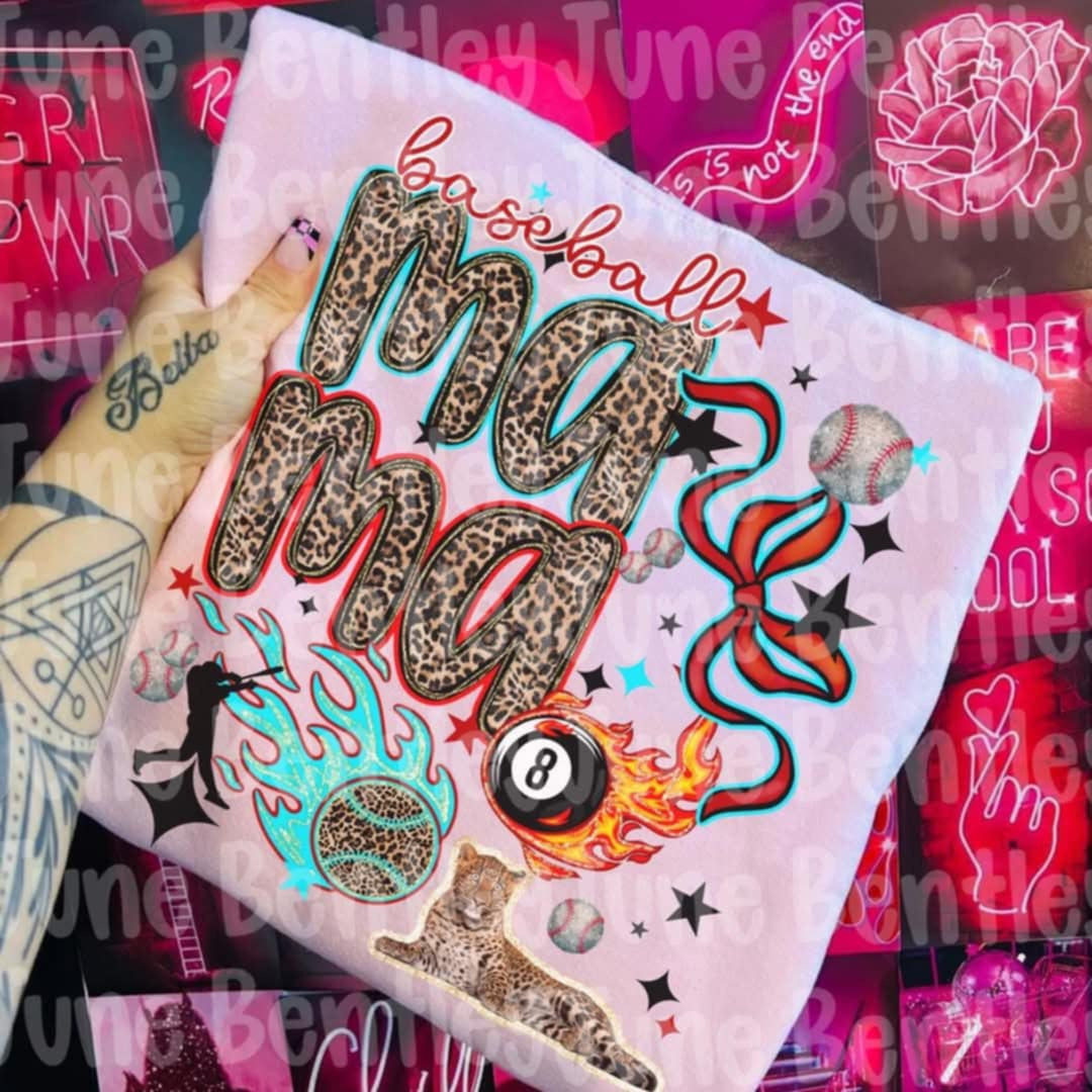 Baseball mama leopard filled (JBD) 96557 DTF transfer