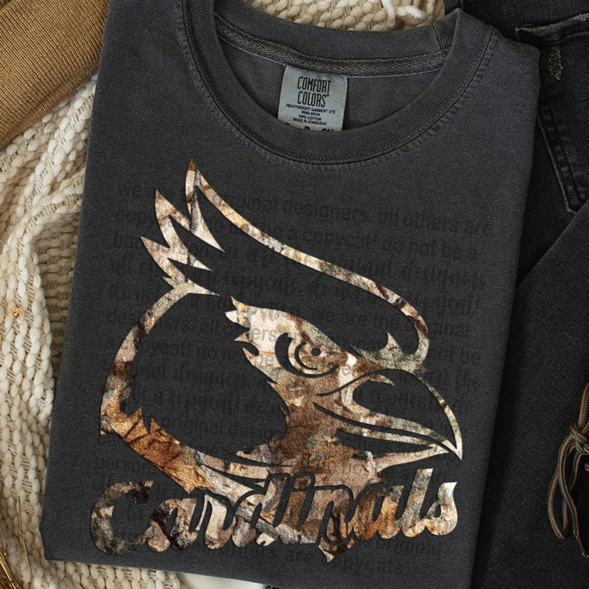 Cardinals Camo TTD DTF transfer