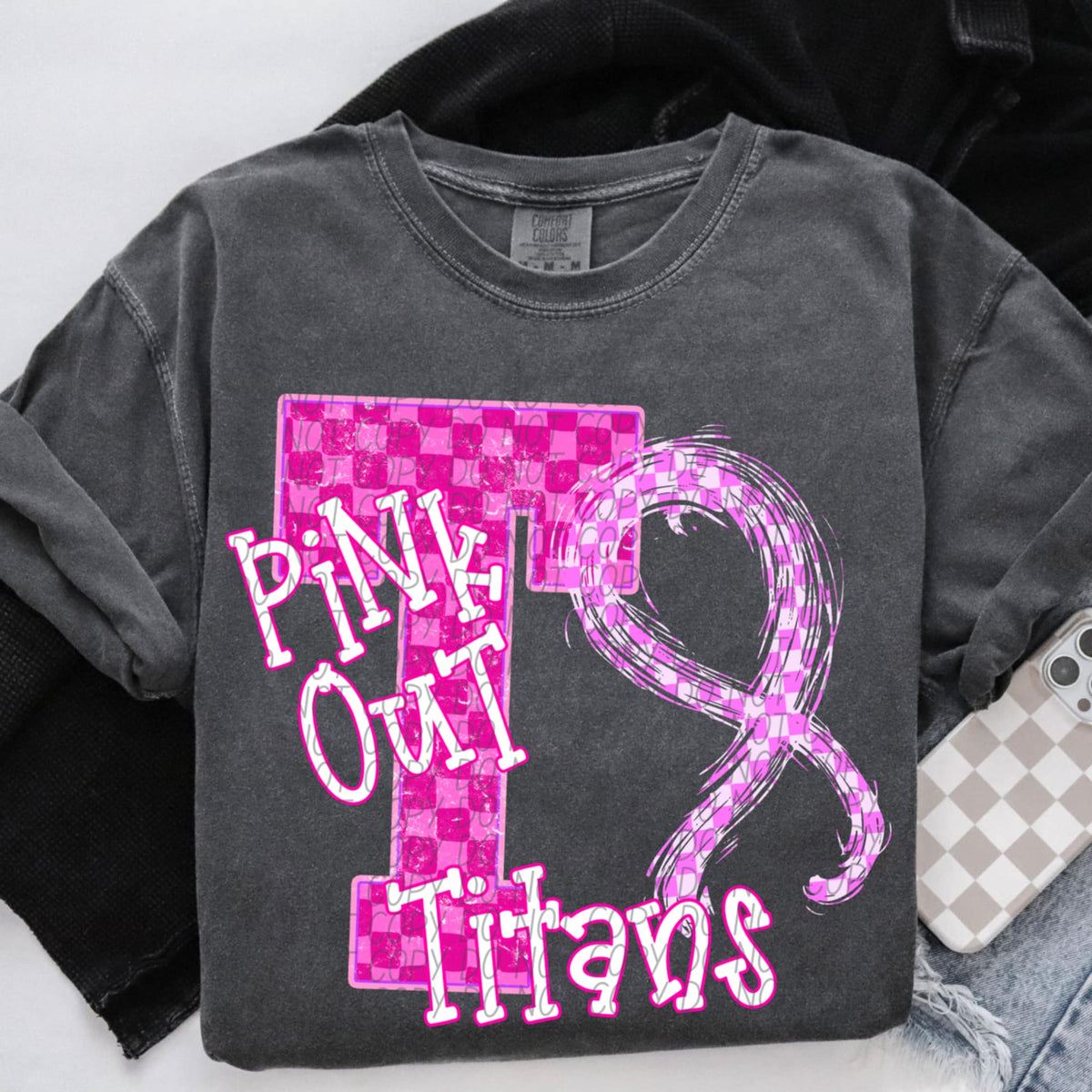 Titans Pink Out Varsity (city) DTF Transfer