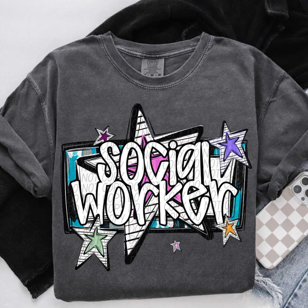 Social worker stars (CITY) 85474 DTF transfer – Mud & Grace Transfers