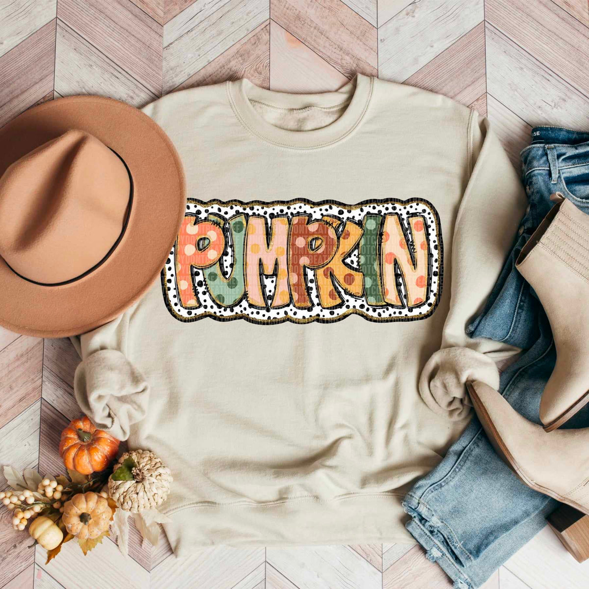 Pumpkin dalmatien background 53518 DTF transfer