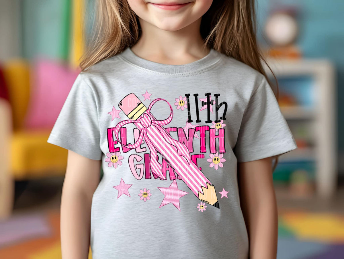 Eleventh grade PINK with pencil (Caplinger) 107205 DTF transfer