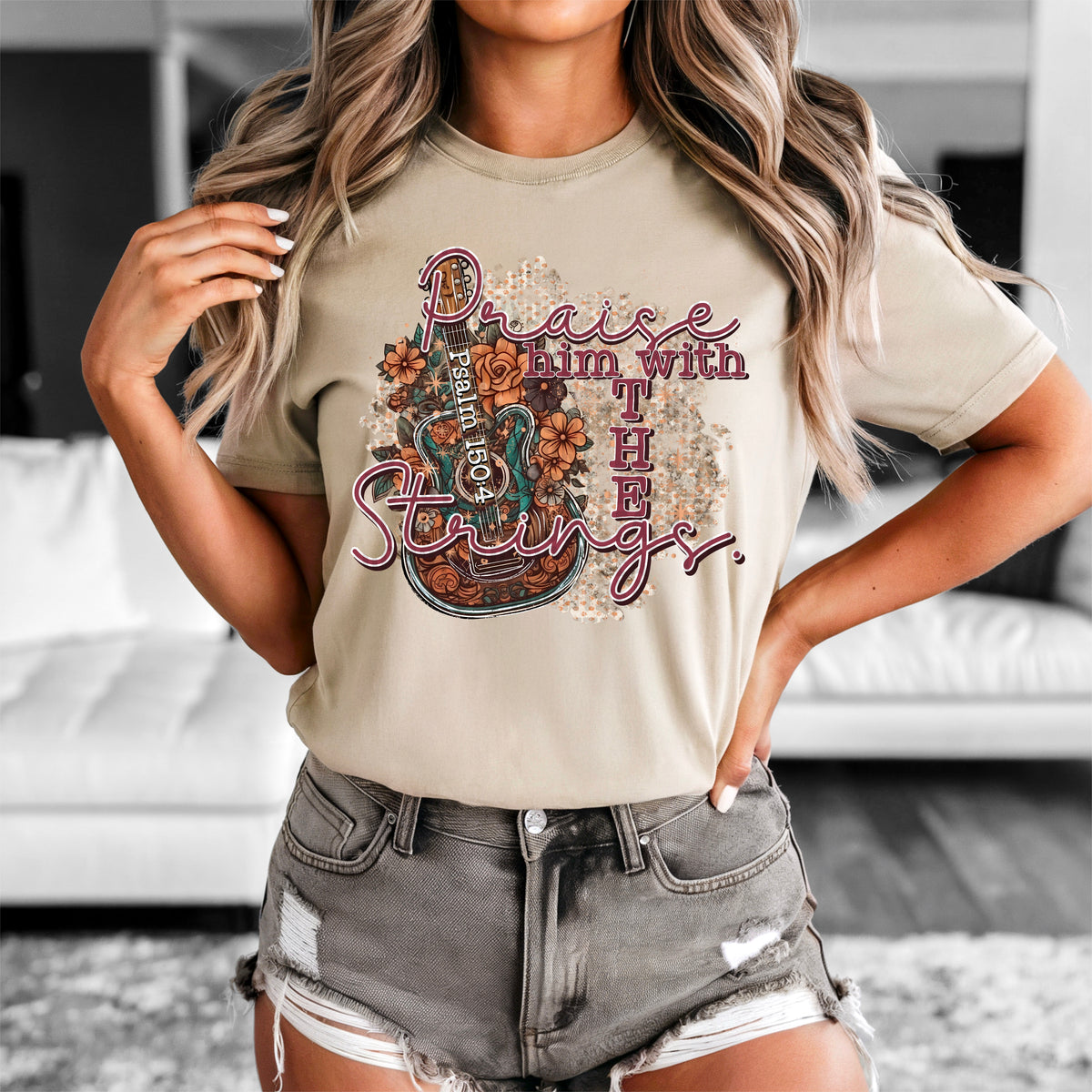 Praise him with the strings 103429 DTF transfer