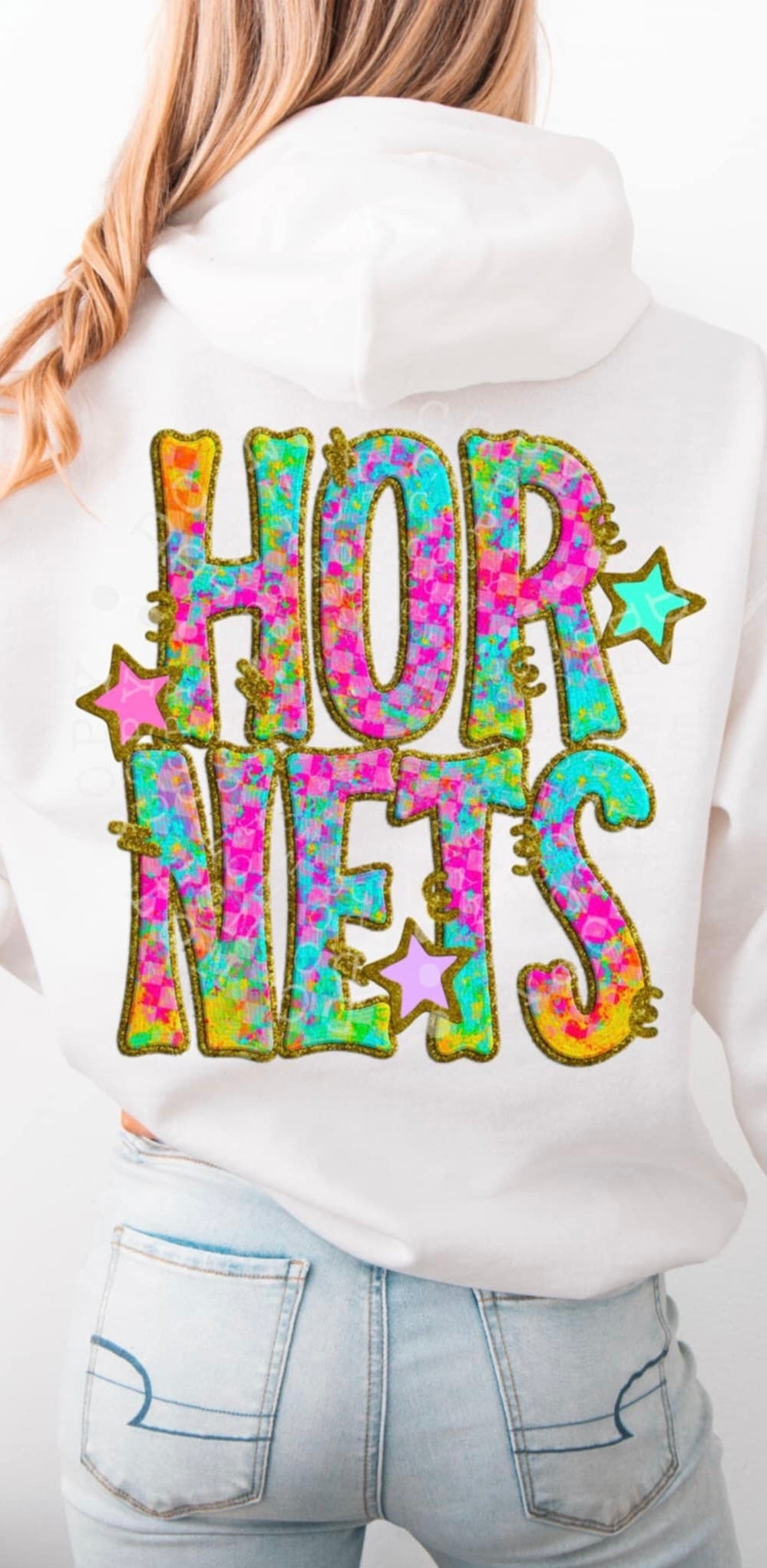 Hornets colorful checkered (C’s) 91493 DTF transfer