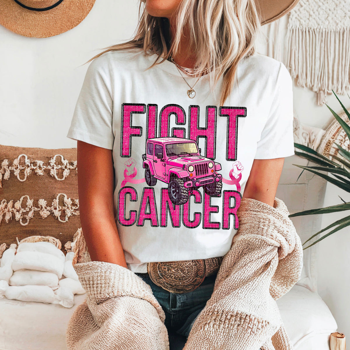 Fight cancer car 91796 DTF transfer