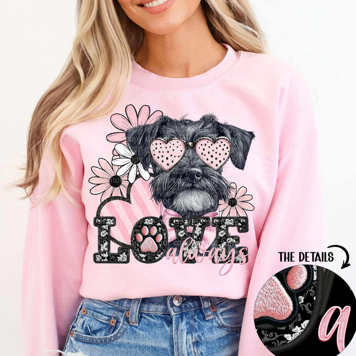 Love always schnauzer  (TTD) 80870 DTF transfer