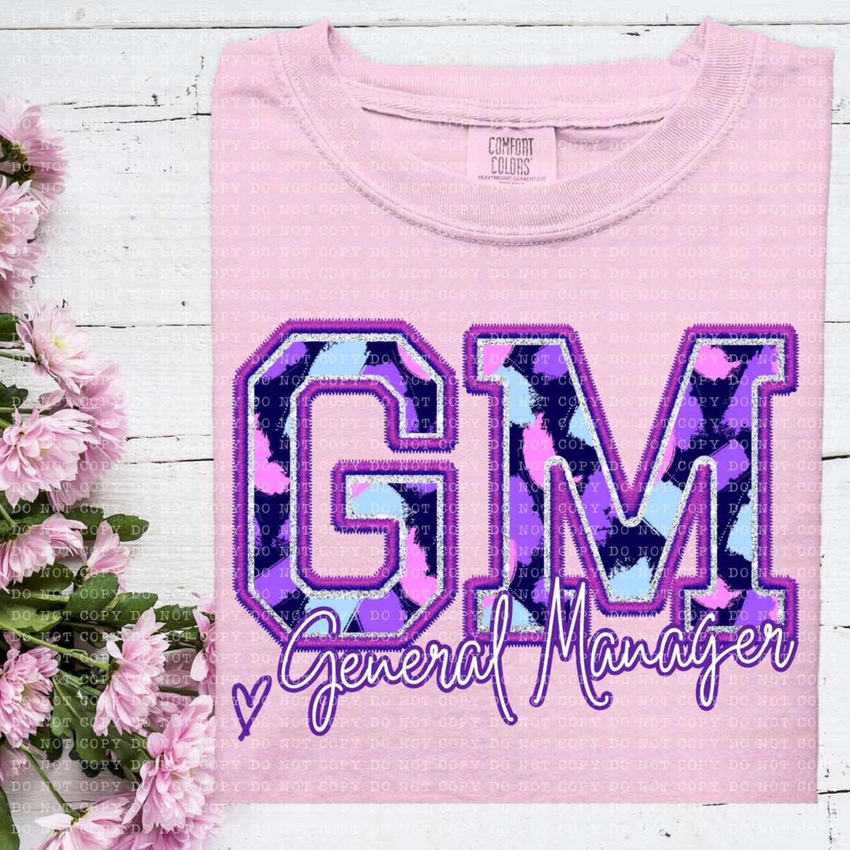 GM general manager purple brushstrokes (ECHT) 94002 DTF transfer