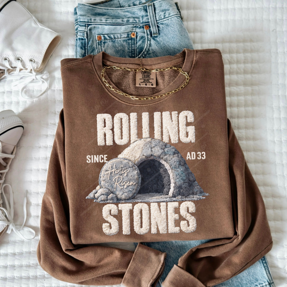 Rolling Stones faux yarn DTF transfer